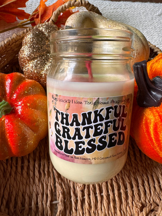 Thankful, blessed candle pre order